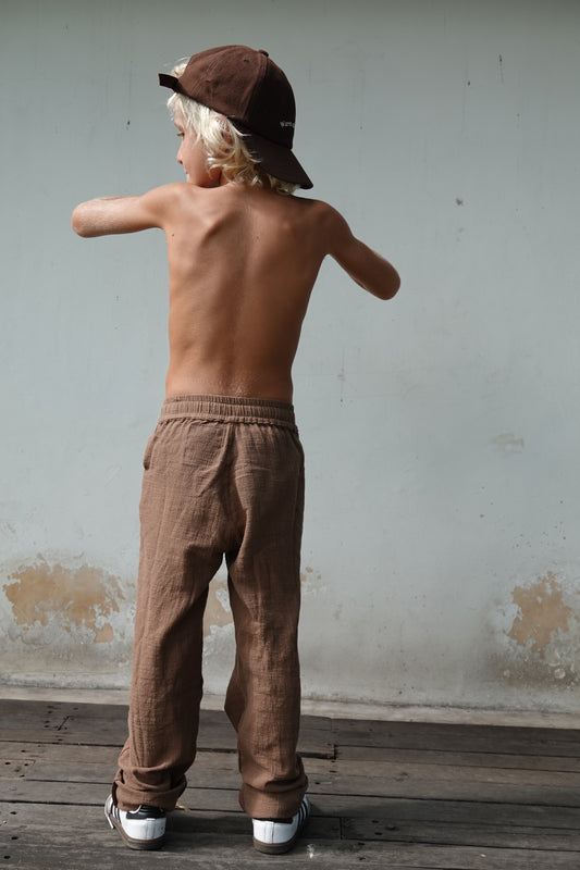 Wavy long pants coklat