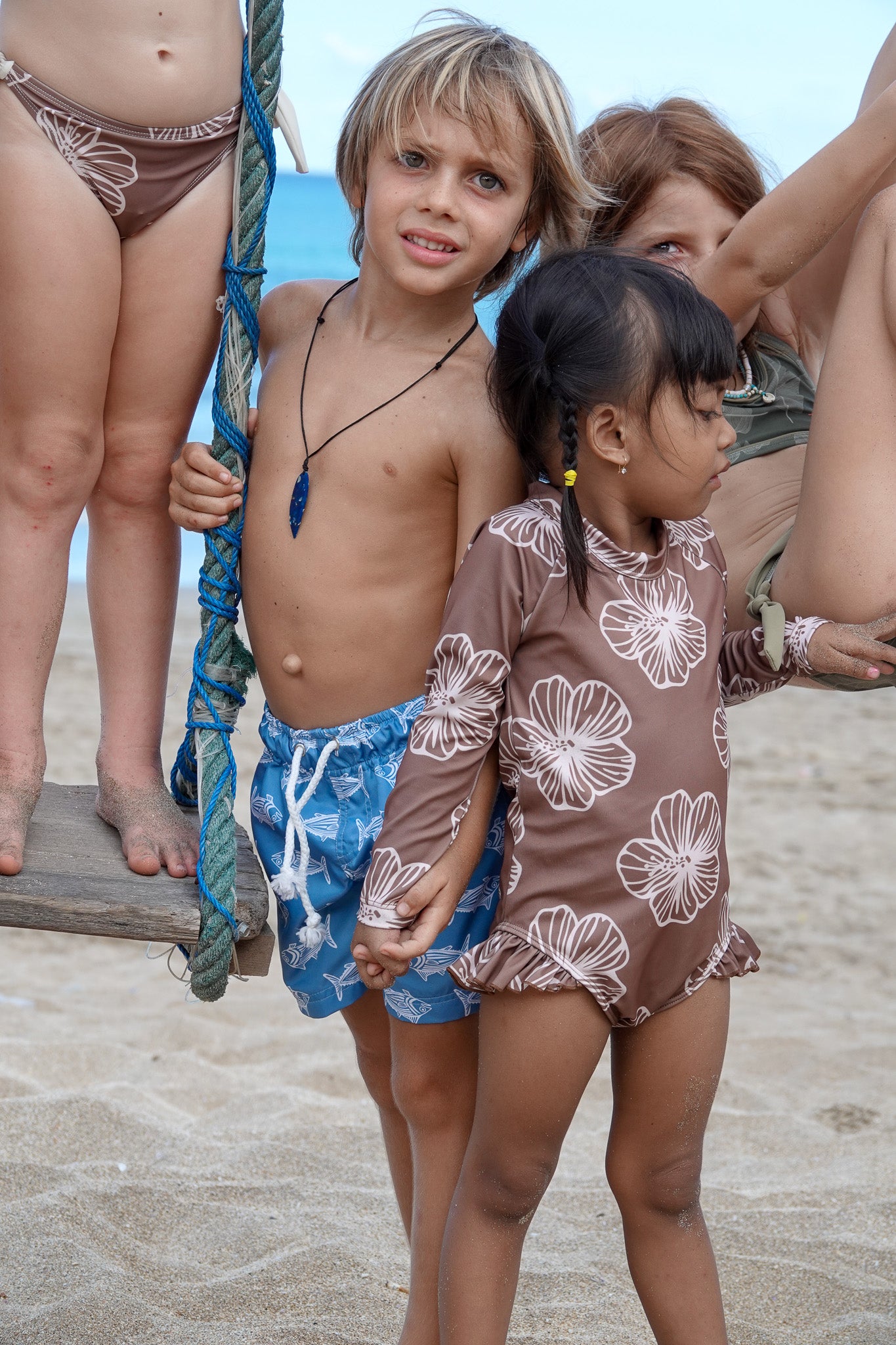 Hibiscus long sleeves swimsuit