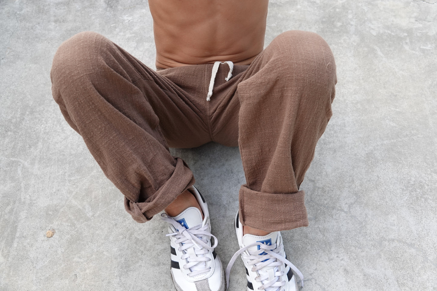 Wavy long pants coklat