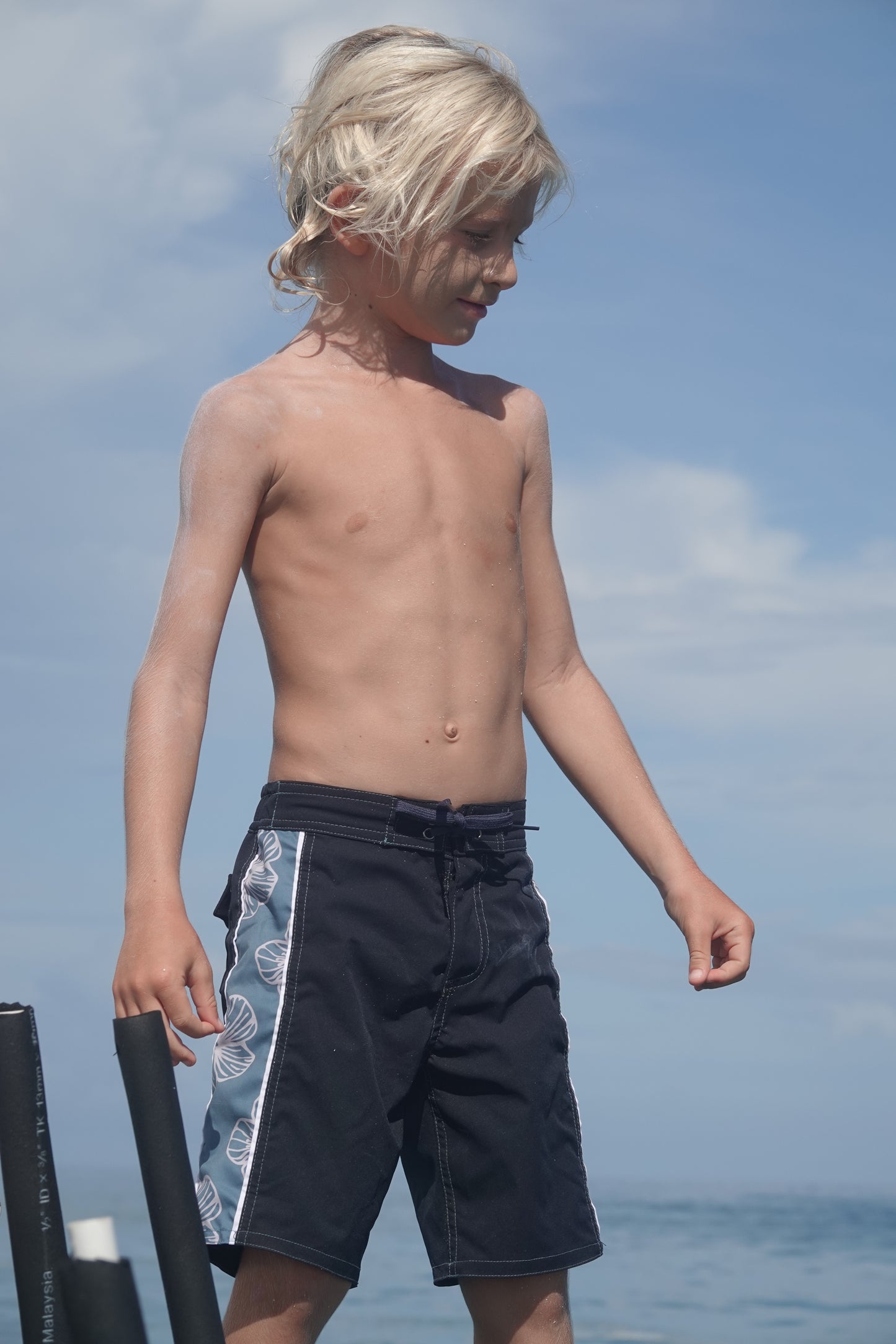 Boardshorts hibiscus blue