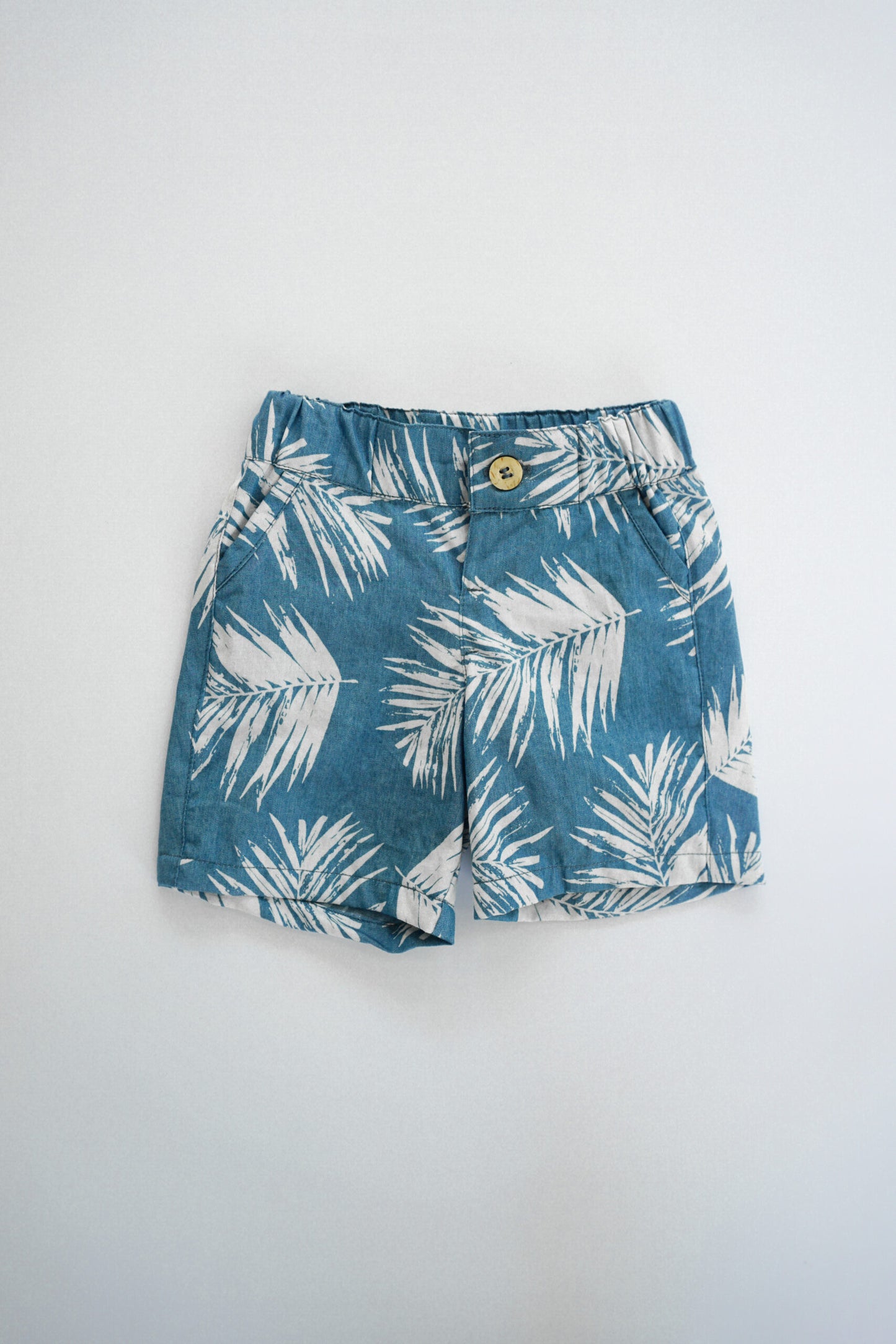 Denim palm shorts