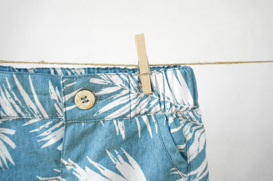 Denim palm shorts